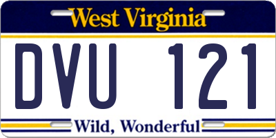 WV license plate DVU121