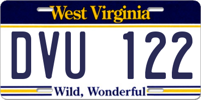WV license plate DVU122
