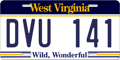 WV license plate DVU141