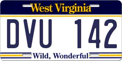 WV license plate DVU142