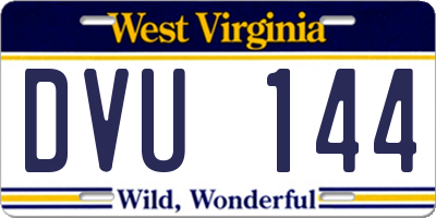 WV license plate DVU144