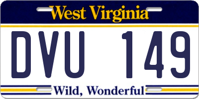 WV license plate DVU149