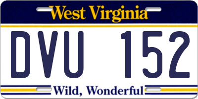 WV license plate DVU152