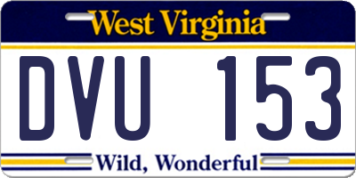 WV license plate DVU153