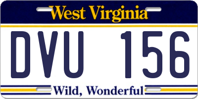 WV license plate DVU156