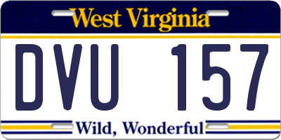 WV license plate DVU157