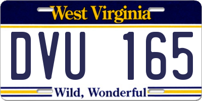 WV license plate DVU165