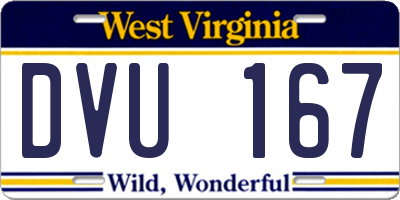 WV license plate DVU167