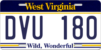 WV license plate DVU180