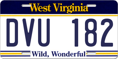 WV license plate DVU182