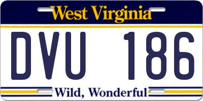 WV license plate DVU186