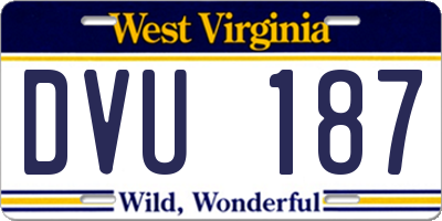 WV license plate DVU187