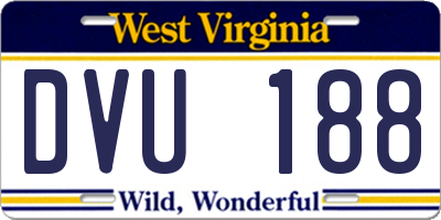 WV license plate DVU188