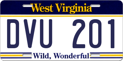 WV license plate DVU201