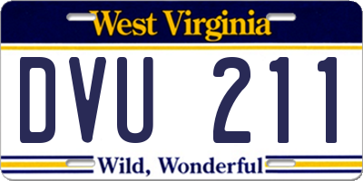 WV license plate DVU211
