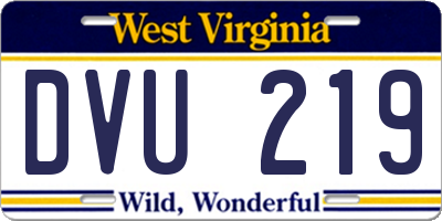 WV license plate DVU219