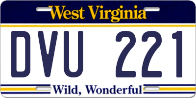 WV license plate DVU221