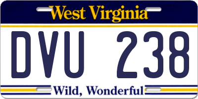 WV license plate DVU238