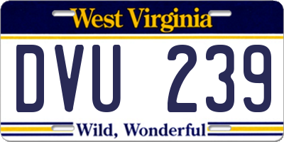 WV license plate DVU239