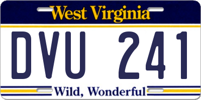 WV license plate DVU241