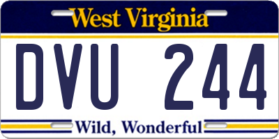 WV license plate DVU244