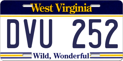 WV license plate DVU252