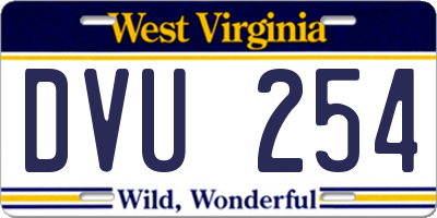 WV license plate DVU254