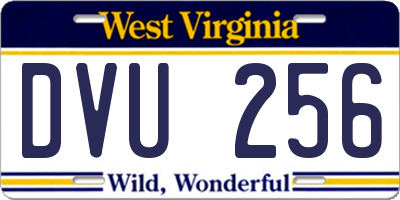 WV license plate DVU256