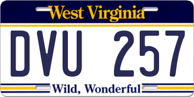 WV license plate DVU257