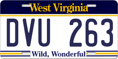WV license plate DVU263