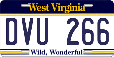 WV license plate DVU266