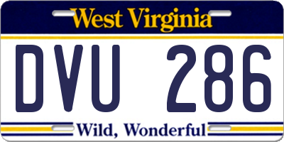 WV license plate DVU286