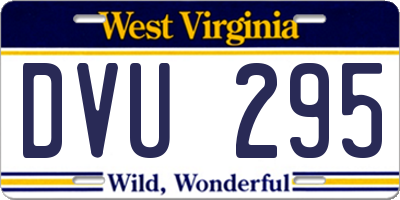 WV license plate DVU295