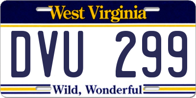 WV license plate DVU299