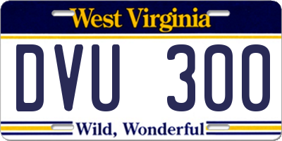 WV license plate DVU300