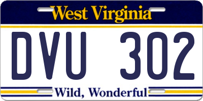 WV license plate DVU302