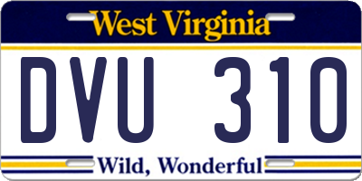 WV license plate DVU310