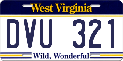 WV license plate DVU321