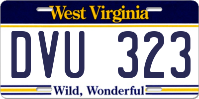 WV license plate DVU323
