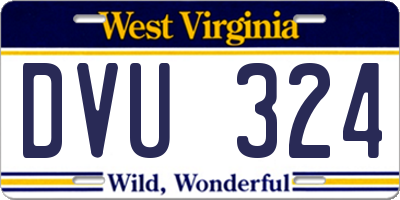 WV license plate DVU324