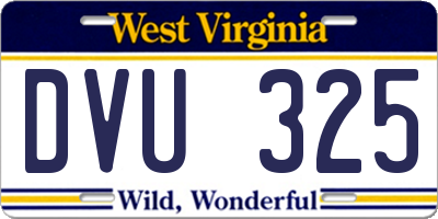 WV license plate DVU325