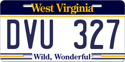 WV license plate DVU327