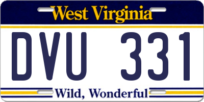 WV license plate DVU331