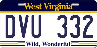 WV license plate DVU332