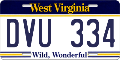 WV license plate DVU334