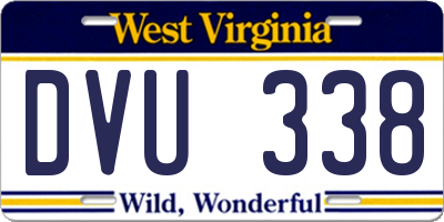 WV license plate DVU338
