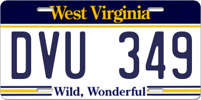 WV license plate DVU349