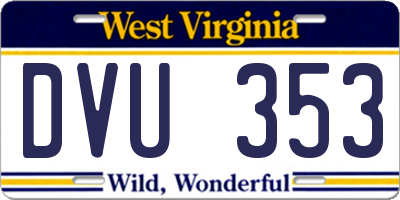 WV license plate DVU353