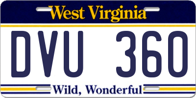 WV license plate DVU360