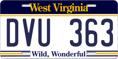WV license plate DVU363